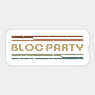 Bloc Party Retro Lines Sticker